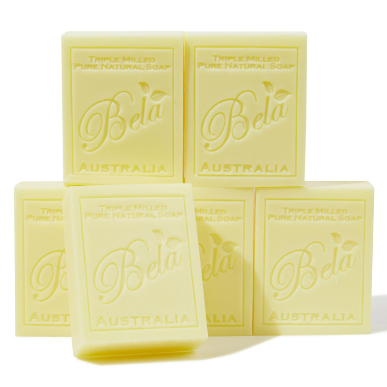 BELA Pure Natural Soap - Honeysuckle Scent - 3.3 oz Pack of 6, Long Lasting Triple Milled French Soap Enriched with Organic Shea Butter, Rich Creamy