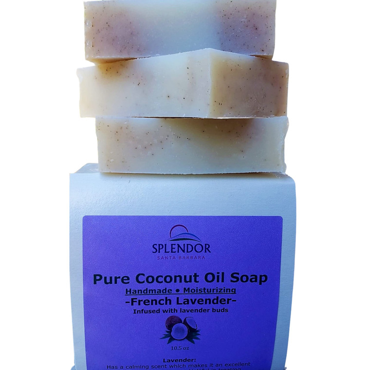 Splendor French Lavender - Natural Face & Body Bar Soap. Cold-process, Handmade, Vegan,