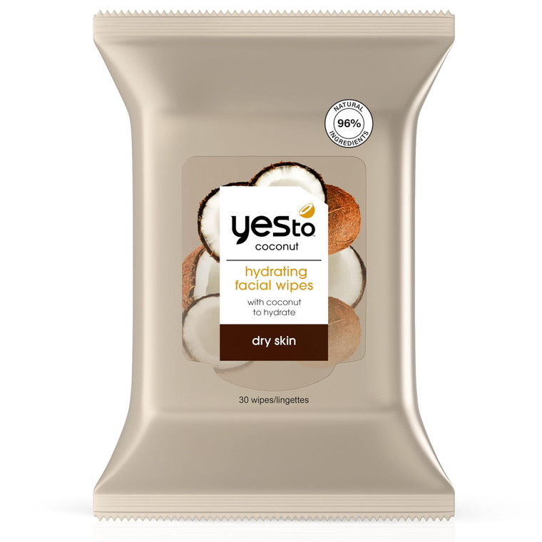 Yes To Coconut Cleansing Wipes, Brown, 30 Count