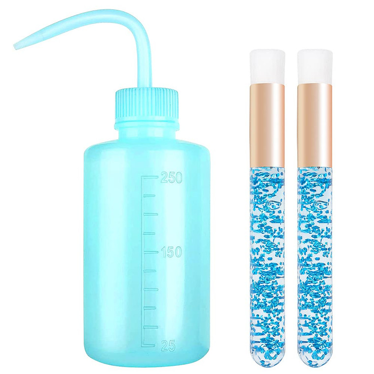 3 PCS Lash Shampoo Brush Sets with 1pcs 250 ML Plastic Satety Lash Tatoo Wash Bottles 2PCS Nose Blackhead Facial Cleaning Brush for Eyelash Extension