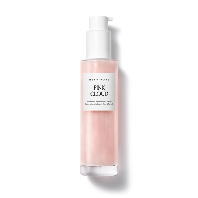 HERBIVORE Pink Cloud Creamy Jelly Cleanser | Hydrating Face Wash with Rosewater, Squalane + Tremella Mushroom, Gently Cleanses + Removes Makeup, Vega