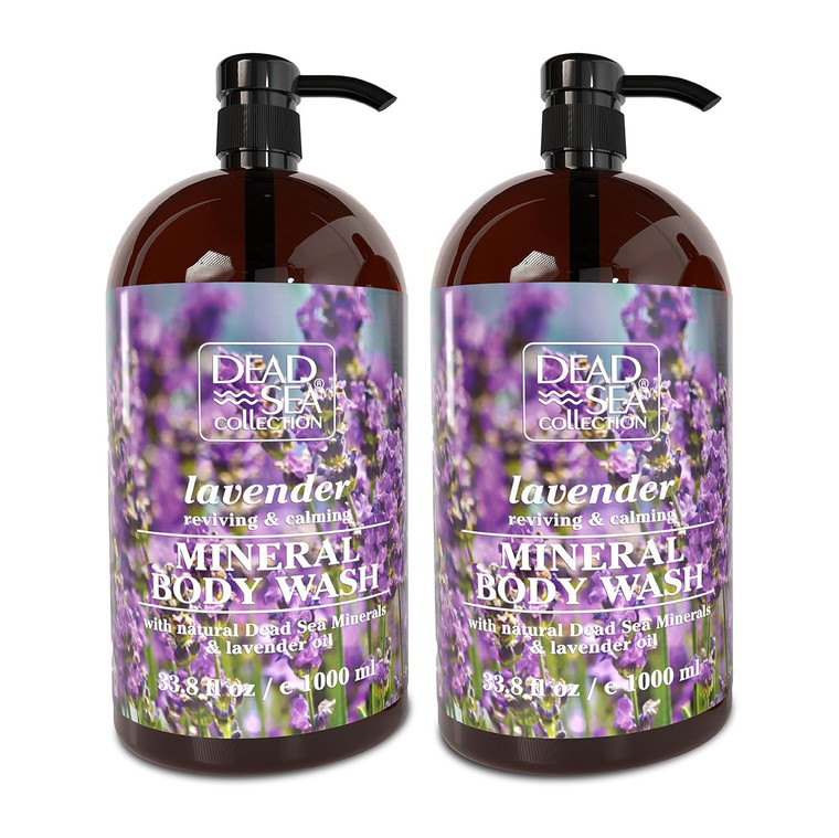 Dead Sea Collection Lavender Body Wash for Women and Men - with Pure Dead Sea Minerals and Lavender Oil - Gentle Cleanses and Moisturizes Skin - Pack