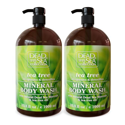 Dead Sea Collection Tea Tree Body Wash for Women and Men - with Pure Dead Sea Minerals and Tea Tree Oil - Cleanses and Moisturizes Skin - Pack of 2 (