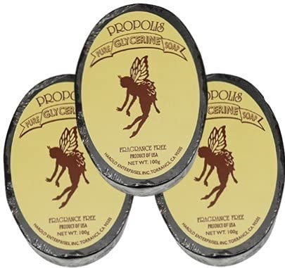 Pure Brazilian Propolis Soap bar, Pure Glycerin Soap,Acne skin, Anti-bacterial, Anti-inflammation Soften and Refresh skin,For all skin types (3pk)