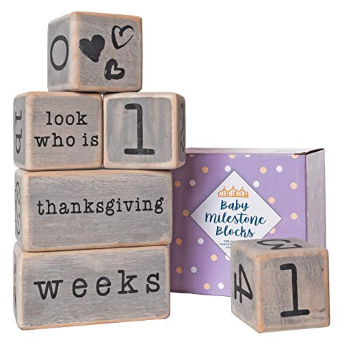 Rustic Baby Monthly Milestone Blocks, Baby Boy Milestone Blocks, Best Baby Gifts for Baby Showers, Newborn Photography Props, Baby Photo Props, Compl