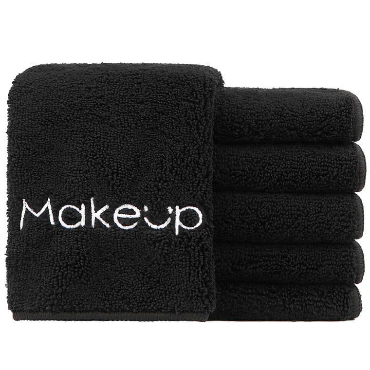 HOMEXCEL Makeup Remover Cloth 6 Pack,Premium Washable Soft 13x13 Inch Facial Cleansing Makeup Towels,Quick Dry Microfiber Face Towels Washcloths for