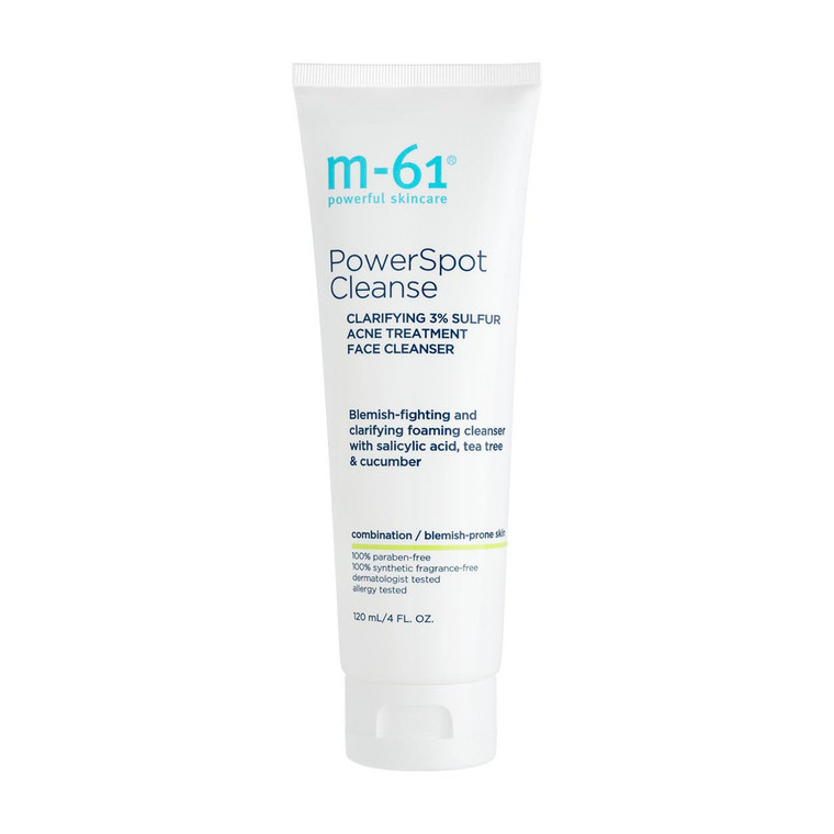 m-61 PowerSpot Cleanse | Clarifying Acne-Fighting Cleanser With 3% Sulfur, Glycolic and Salicylic Acid, Tea Tree, Witch Hazel. For Blemish-Prone Skin