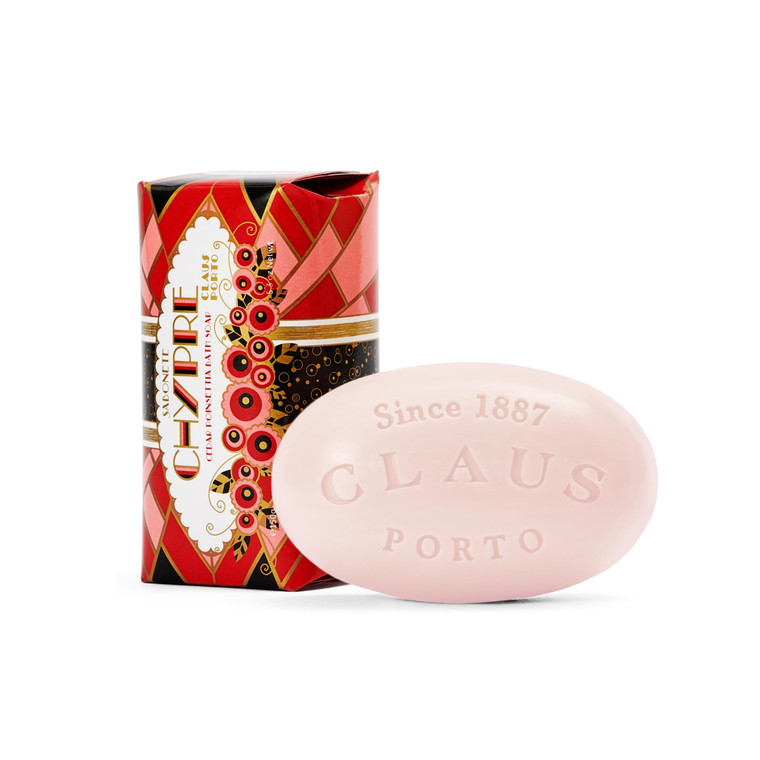 Claus Porto - Chypre Cedar Poinsettia Body Soap for Men + Women | Floral, Cleansing, Nourishing | Handcrafted, Aromatic, Delicate (150g | 5.3 oz)