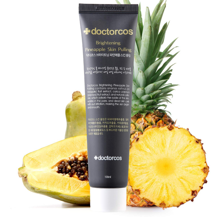 DOCTORCOS Brightening Pineapple Skin Pulling Face Cleanser 100 ml | Black head, Dead skin cell remover | Facial Make Up Cleanser | Face Scrub | Exfol