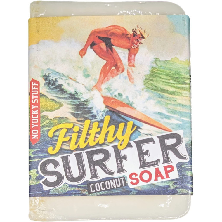 Filthy Surfer (Man) All Natural Coconut Soap Bar, White