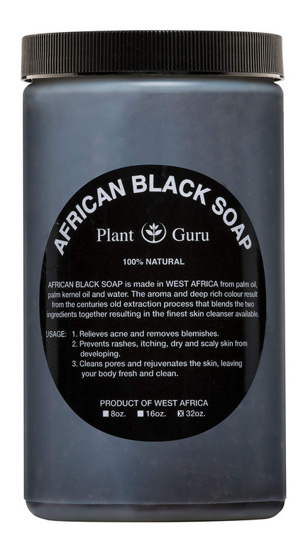 Raw African Black Soap Paste 2 lbs / 32 oz Bulk 100% Natural From Ghana Acne Treatment, Aids Against Eczema & Psoriasis, Dry Skin, Scar Removal, Pimp