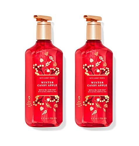 Bath & Body Works Deep Cleansing Gel Hand Soap 2 Pack 8 oz. (WInter Candy Apple), 16.0 Fl Oz