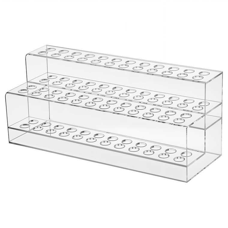 DIVINA VITAE Clear Acrylic Pen Holder 2 Tier Pen Display Stand Pen Storage Organizer 48-Slots Eyebrow Pen Stand Makeup Brush Rack Organizer for Home