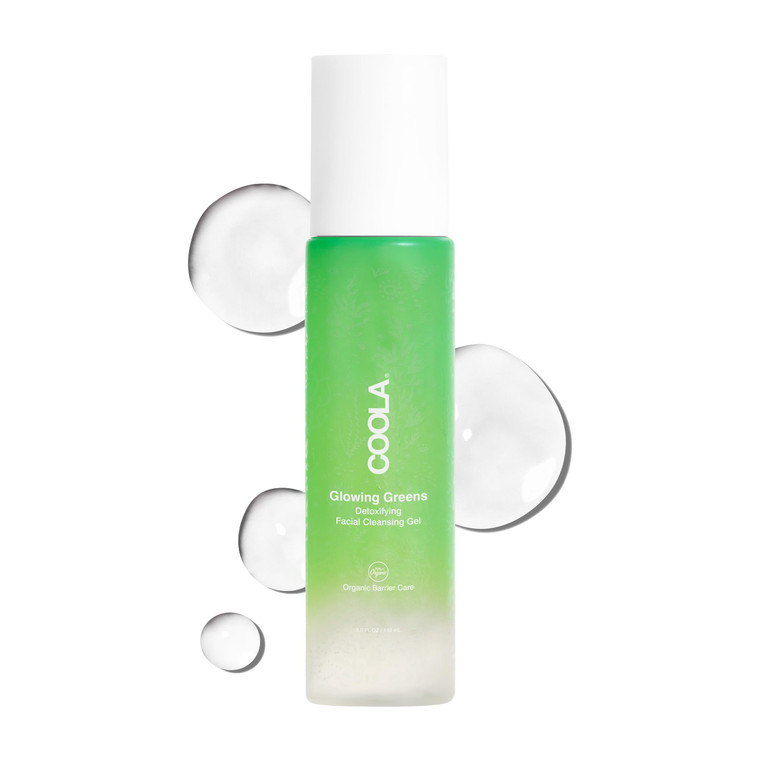 COOLA Organic Glowing Greens Facial Cleanser, Dermatologist Tested Skin Barrier Protection with Aloe Vera Juice, Vegan and Gluten Free, 5 Fl Oz