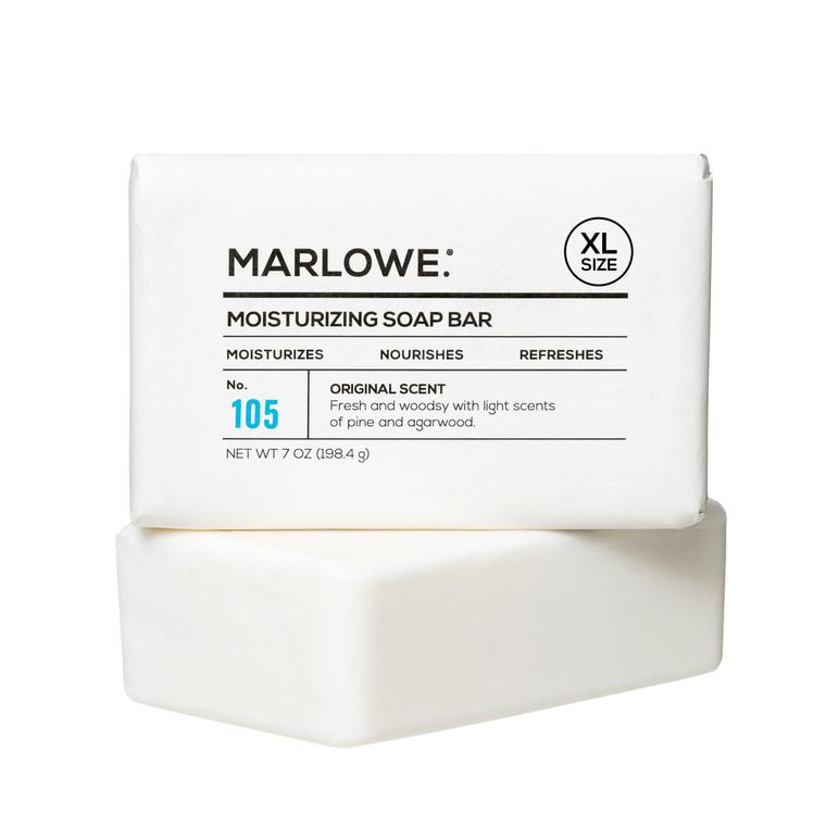MARLOWE. No. 105 Bar Soap for Men 7 oz, Moisturizing Body Soap, Nourishing & Refreshing with Natural Extracts, Shea Butter, Olive Oil & Green Tea Ext