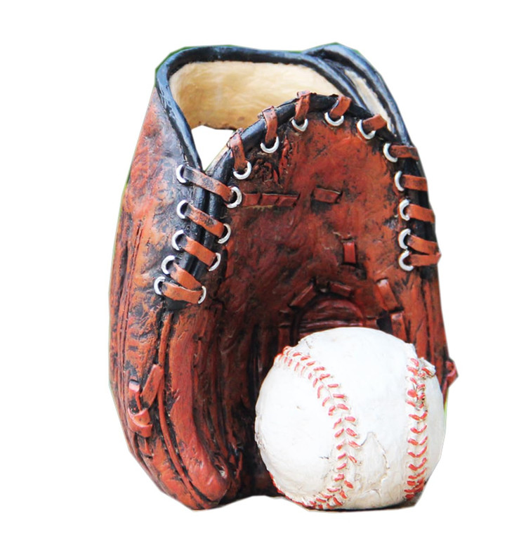 RYAONFKY Handmade Baseball Glove Ball Pen Holder for Desk Retro Resin Baseball Ideal Gift for Boy,Office, Classroom, New Home