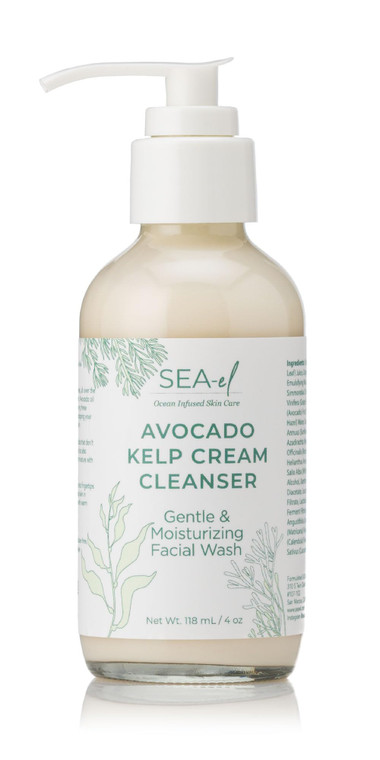 Sea-el Avocado Kelp Cream Cleanser | Gentle & Moisturizing Facial Wash | 4 Ounce