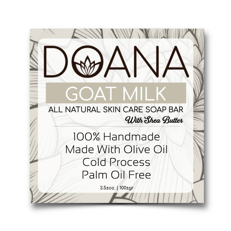 Goat Milk Soap Bar - With Olive Oil and Coconut Oil, Palm Oil Free, Anti Aging Effect, Cleans Dead Skin Cells and Renews Skin Cells, Vitamin A, E and