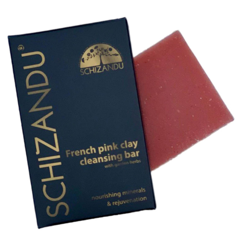 Schizandu Organics Clay Cleansing Bar Soap, Organic Herbal Skin Detox with French Pink Clay | 4 oz. | 100% Pure, Natural Luxury For Skin and Body Det