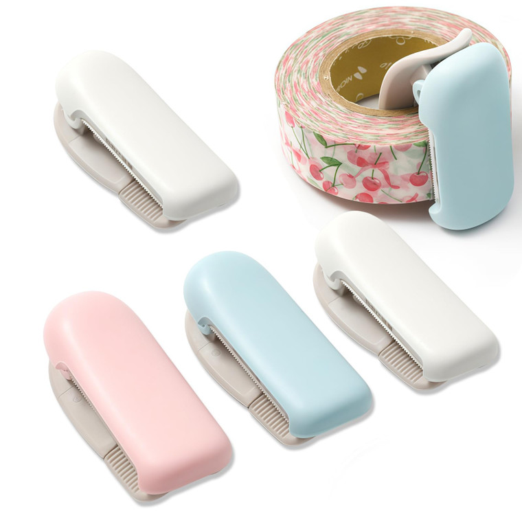 Washi Tape Cutter Set of 5, Mini Tape Dispenser, Portable Masking Tape Cutting Tool, Cute Washi Cutter Clip for Home Office School (Random Color)