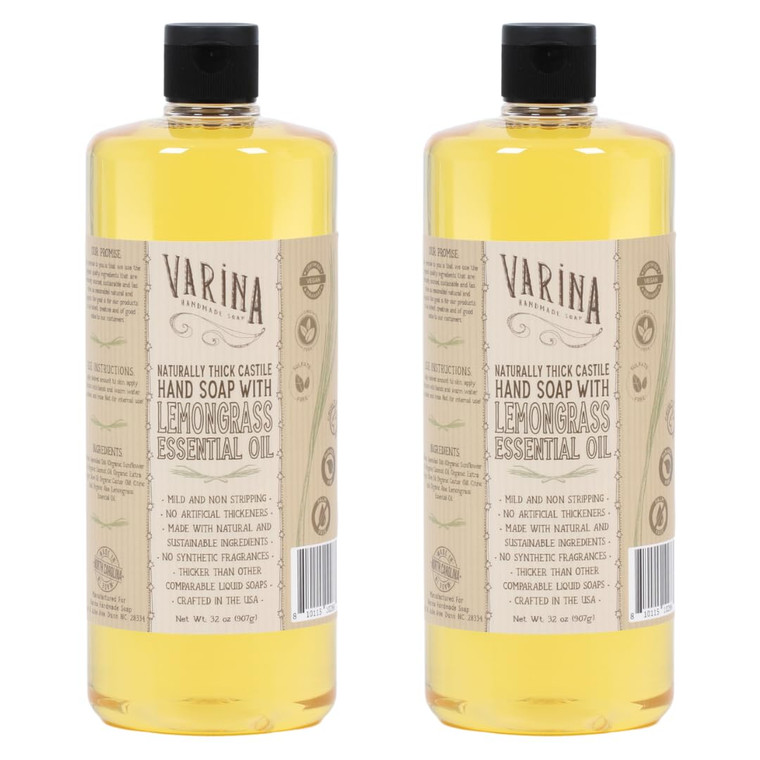 Varina Liquid Soap - Liquid Organic Castile Soap Lemongrass - 32oz