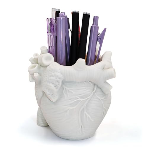 DAECHAO Heart-shaped Pen Holder for Desk Accessories Halloween Decor and Office Decor, Pencil Holder for Desk Organizers, Compact Desk Accessories Gi