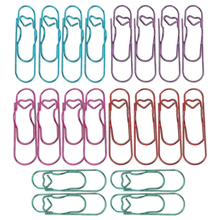 20 PCS Metal Pen Clips for Notebook, 5-Color Paper Clip Pen Holders for Journal Planner, Carbon Steel Pencil Holder Clip Office School Supplies Plann