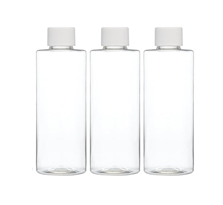 Cadet Home Solutions Refillable Clear Bottles (Plastic Screw-Top 3pack 4oz bottles) for Travel, School, Home or Office