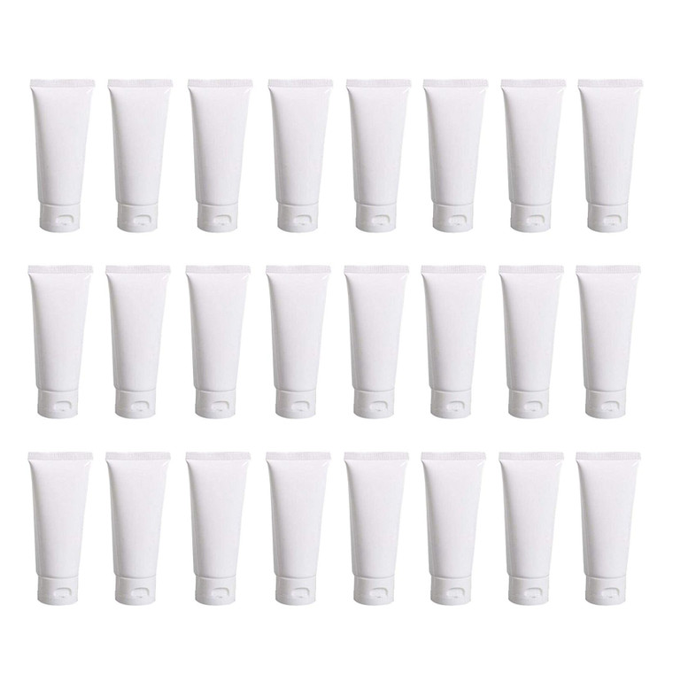 24PCS 30ML/1oz Empty Refillable Cosmetic Squeeze Tube Bottle Containers Jars Pot With Flip Cap For Makeup Shampoo Facial Cleanser Body Cream Shower G