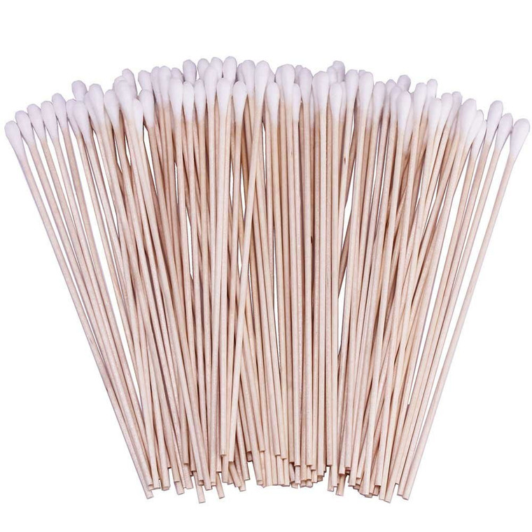 500 Count 6 Inch Long Cotton Swabs with Wooden Handles Cotton Tipped Applicator for Cleaning