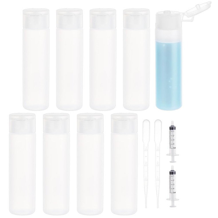 BENECREAT 10 Pack 18ml 0.6oz Small Travel Squeeze Bottles Refillable Makeup Foundation Container Travel Essentials Sample Bottles for Toiletries, Sha
