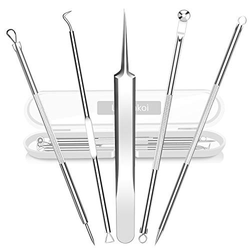 Best Blackhead Remover, Blackheads Blemish Removing, Acne Whitehead Removal Kit, Pimple Comedone Extractor Tool, Popper Pimples Treatment, with Tweez