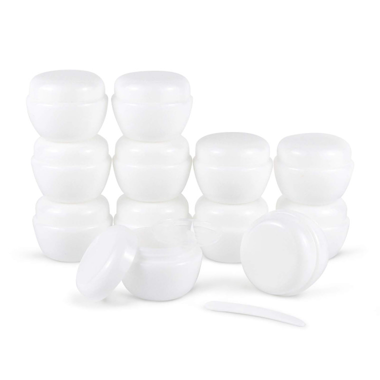 LONGWAY 1 Oz (30ML) Little Plastic Jars with Lids and Inner Liners | Empty Lotion Containers/Travel Cream Containers - for Salves,Lotions and Creams,