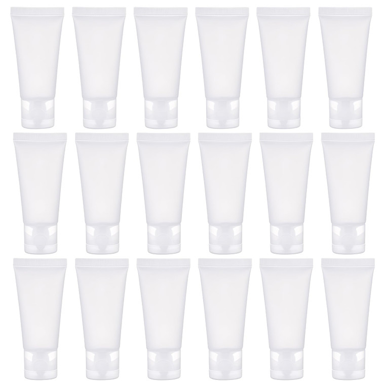 20Pcs 50ml/1.7oz Empty Refillable Clear Plastic Soft Tubes Cosmetic Sample Packing Storage Vial Container Bottle Jars Perfect For Facial Cleanser Lot