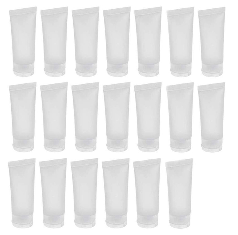 20PCS Emply Refillable Plastic Cosmetic Soft Tube Vial Bottles with Flip Cover Makeup Travel Sample Packing Storage Holder Container for Toothpaste S