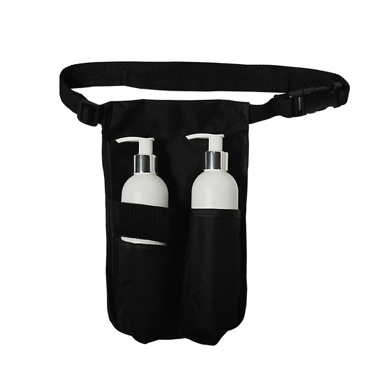 ForPro Double Bottle Holster Kit, Features Durable Cordura Fabric, Adjustable Strap, Includes Two 8 Ounce Bottles, Black