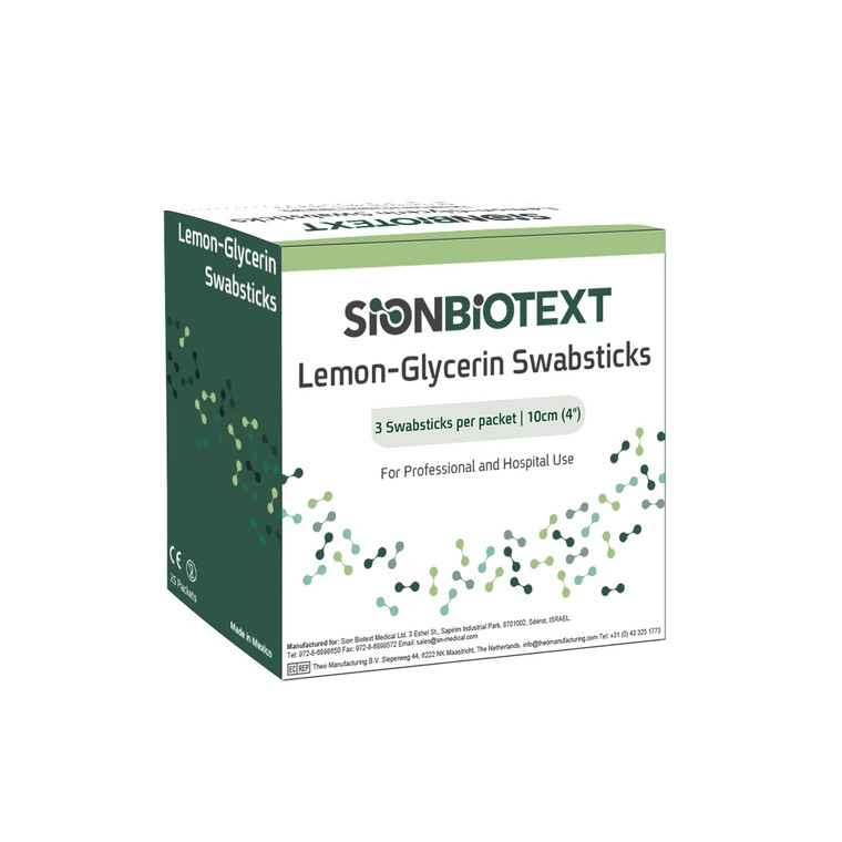 SION BIOTEXT Lemon-Glycerin Swabsticks Gently Soothes Minor Soreness & Mouth Irritation, Refreshes Dry Mouth. Moistened Swabs with Lemon Flavored 1 B