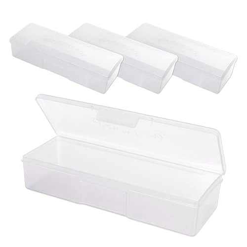 Beauticom Personal Box Storage Case for Professional Manicurist Nails Pedicure (Large Size) (4 Pieces, FROSTED)