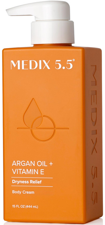 Medix 5.5 Argan Oil Cream + Vitamin E Anti Aging Skin Care Moisturizer Body Cream | Firming Body Lotion Reduces Look Of Wrinkles, Cellulite, Crepey S