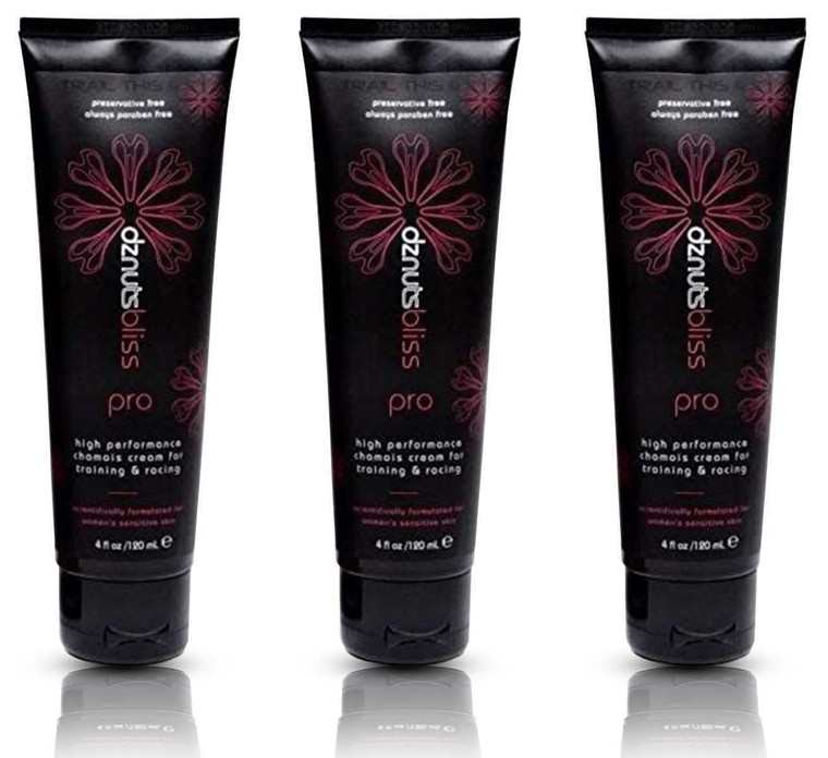 dznuts - Womens Bliss Chamois Cream - Anti-Chafing for Saddle Sores, Thigh Friction, Skin Irritation - Cyclists, Runners, Triathletes 3 Pack