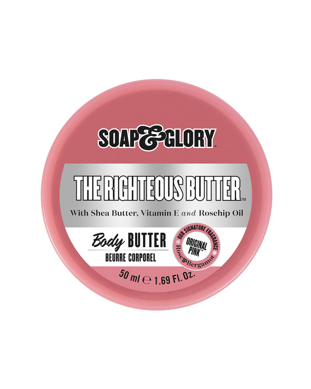 Soap & Glory The Righteous Moisturizing Body Butter - Hydrating Vegan Body Moisturizer for Dry Skin with Shea Butter, Vitamin E & Rosehip Seed Oil -