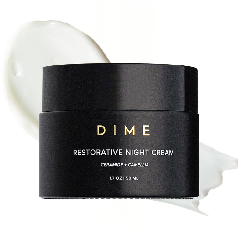 DIME Beauty Restorative Night Cream, Facial Moisturizer with Ceramides and Sea Buckthorn, 1.7 oz / 50 ml in Pump
