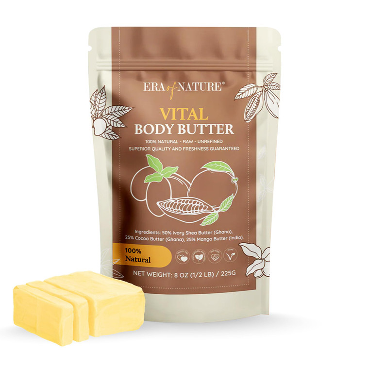 era of nature Organic Shea, Mango & Cocoa Body Butter  Raw, Unrefined, 100% Natural  Perfect Base for DIY Skincare, Body Butters, Lotions, Soaps &