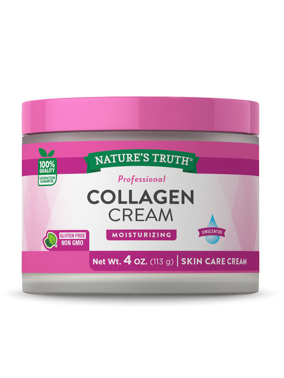Nature's Truth Collagen Cream | 4 oz | Professional Strength | Paraben & SLS Free, Gluten Free | For Face and Body