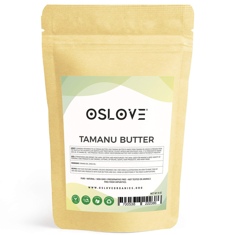 Oslove Organics Tamanu Butter 8 oz Use in Soaps, Body Butters, Salves, Lotions and Cremes