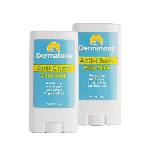 DERMATONE Anti-Chafe Body Stick | 2-Pack | Fragrance Free Skin Balm | Prevent Friction & Chafing | Use for thigh, arm, chest, butt, ball rubbing | Tr