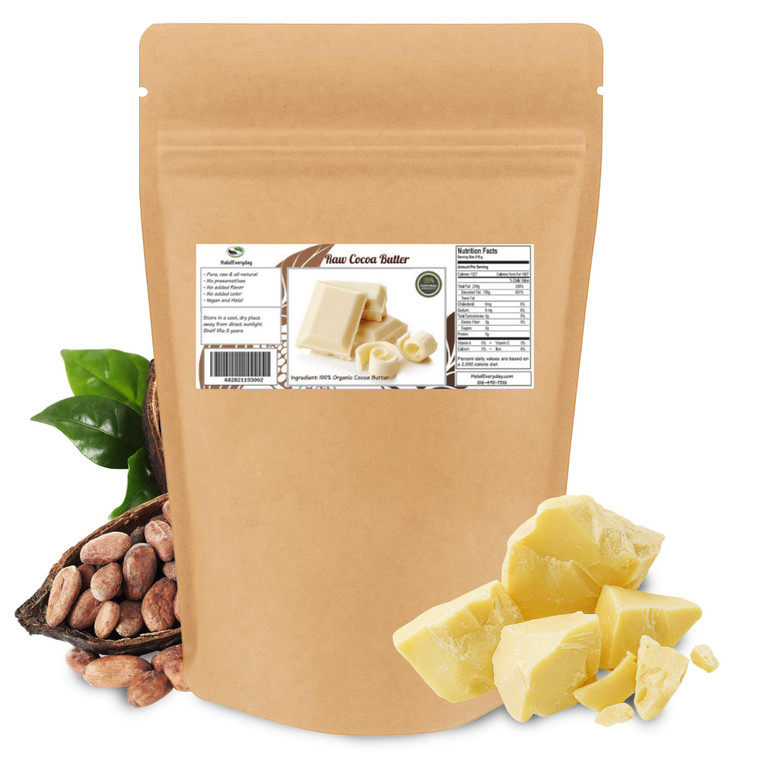 2 Lb Cocoa Butter: Pure, Raw, Unprocessed. Incredible Quality and Scent. Use for Lotion, Cream, Lip Balm, Oil, Stick, or Body Butter. NON-GMO By SaaQ