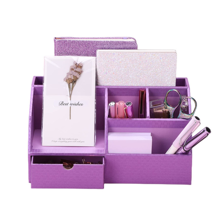BOLDFOX Wood-like Desktop Organizer and Holder For Pen, Pencil, Letters, Small Office Supplies and Stationary Accessories Storage Organization. Use f