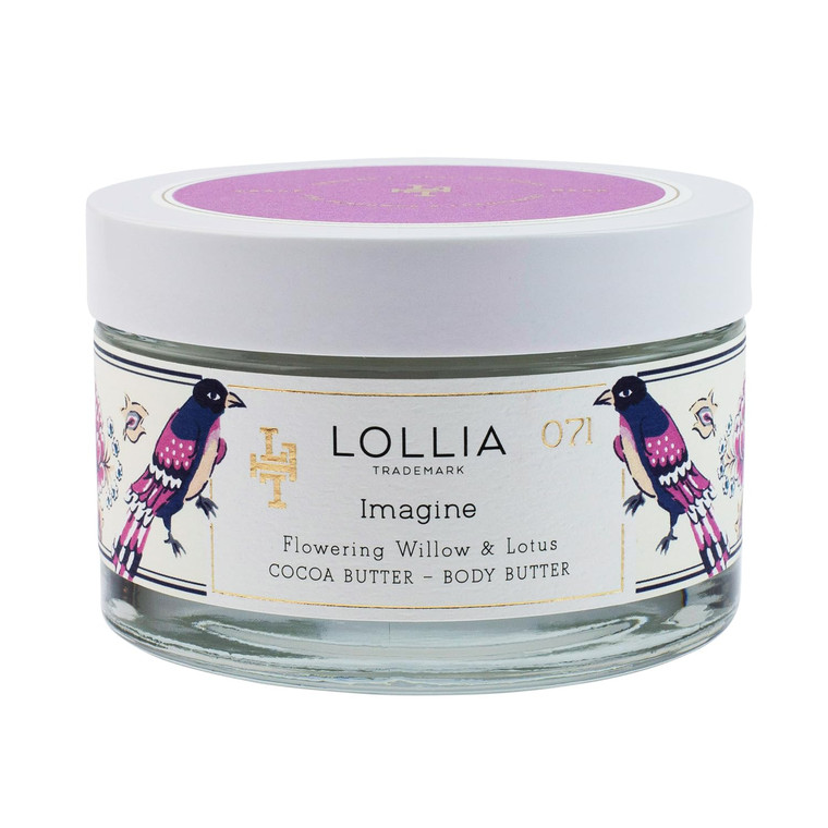 LOLLIA Imagine Body Butter, 5.5 oz. - Flowering Willow & Lotus Fragrance - Shea Butter & Cocoa Butter, Body Lotion for Women, Hydrating & Smooth Body