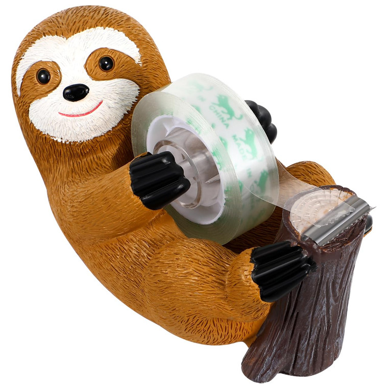 Angoily Animal Tape Dispenser Resin Sloth Staue Washi Tape Cutter Office Tape Holder for Home Office Supplies